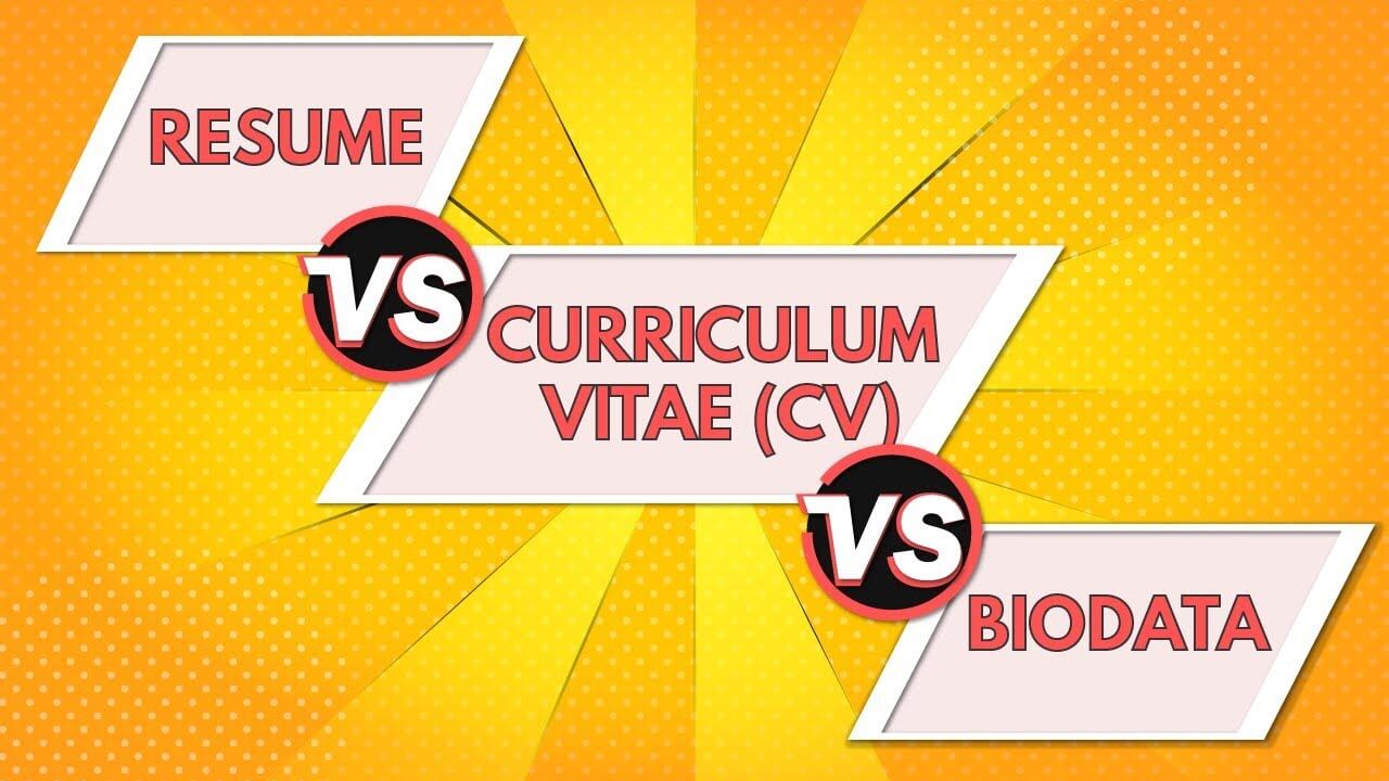 Difference between a Resume, CV and Biodata - Study Warehouse