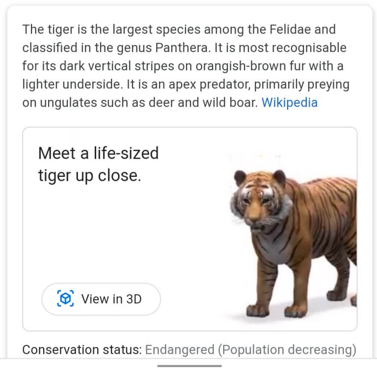 Google 3D animals Checkout the list of all available and how to use them 1