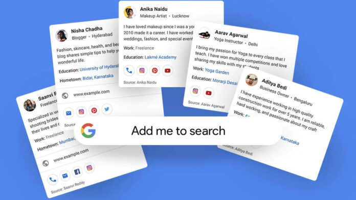 Add me to search - Google virtual card Add me to search - Google virtual card