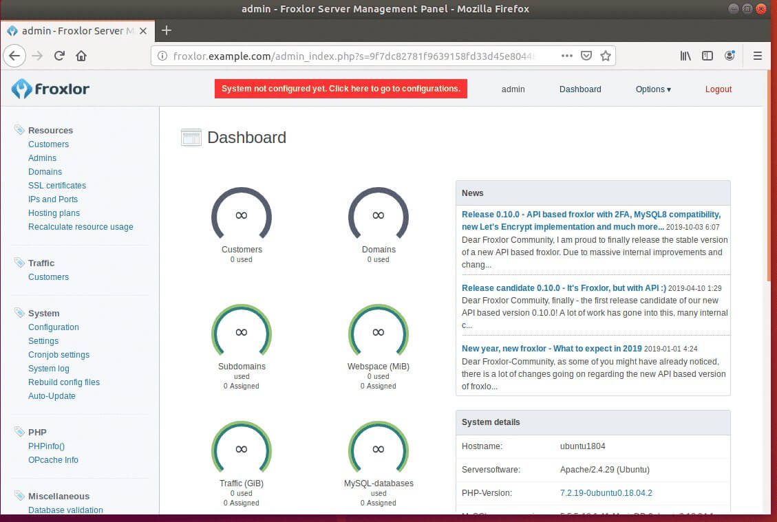 Install Froxlor Server Management Panel on Ubuntu with Apache 04