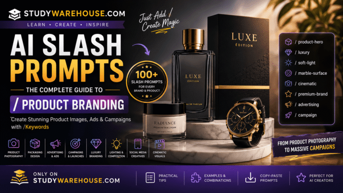 AI Slash Prompts for Product Branding- The Complete Guide to :Keywords for Product Images, Ads & Campaigns AI Slash Prompts for Product Branding- The Complete Guide to :Keywords for Product Images, Ads & Campaigns